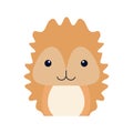 Cute squirrel animal sticker. Cute animal face cartoon vector illustration