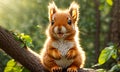 Cute squirrel branch the forest animal outdoor Royalty Free Stock Photo