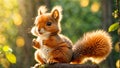 Cute squirrel branch the forest animal outdoor wildlife mammal adorable