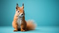 Extreme Minimalist Photography Of Cute Squirrel In Wes Anderson Style