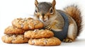 Cute squirrel enjoying cookies Royalty Free Stock Photo