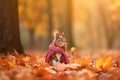 Cute squirrel fall. Generate Ai Royalty Free Stock Photo