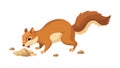 Cute squirrel finding nuts, symbolizing nature, industriousness, and simple animal life, vector design Generative AI Royalty Free Stock Photo