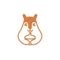 Cute squirrel holding acorn graphic illustration. Simple playful squirrel logo design.