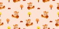 Cute Squirrel seamless baby pattern jungle Scandinavian animals