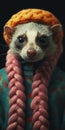 Analog Photo Portrait: Squirrel In Knit Sweater With Photorealistic Fantasy Style