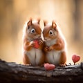 Cute Squirrels Sharing a Heartfelt Moment