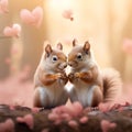 Cute Squirrels Sharing a Heartfelt Moment