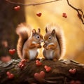 Cute Squirrels Sharing a Heartfelt Moment