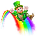 St Patricks Day Leprechaun Rainbow Slide Royalty Free Stock Photo