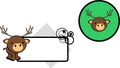 Cute standing deer character cartoon sticker