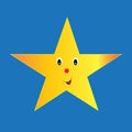 Funny star shape with eyes, nose and mouth