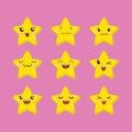 CUTE STAR EMOJI EKSPRESSION FACE ICON Royalty Free Stock Photo
