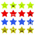 Cute Star Emoji on White Background