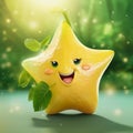 Cute Starfruit Happy Cartoon Character