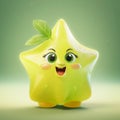 Cute Starfruit Happy Cartoon Character