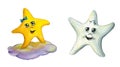 Cute stars hand painted watercolor clipart