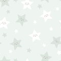 Cute stars seamless pattern. Vector illustration.