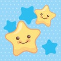 Baby happy stars cartoons. vector illustration