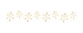 Cute stars snowflakes pattern line. Decorative element for different holidays. Golden gradient star border line