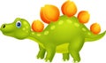 Cute stegosaurus cartoon Royalty Free Stock Photo