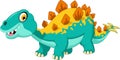 Cute stegosaurus cartoon Royalty Free Stock Photo