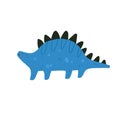 Cute stegosaurus dinosaur. Funny dino character. Vector cartoon illustration. Royalty Free Stock Photo