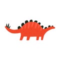 Cute stegosaurus dinosaur. Funny dino character. Vector cartoon illustration. Royalty Free Stock Photo