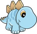 Cute Stegosaurus Vector Illustration