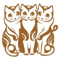 Cat Kitten Family Full Body Printable Stencil Art