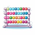 cute sticker of abacus on white  background Royalty Free Stock Photo
