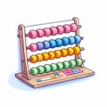 cute sticker of abacus on white  background Royalty Free Stock Photo