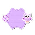 Cute sticker label, frame for text. Kids tag for text. Scribbled notebook page . vector illustration Royalty Free Stock Photo