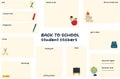 Cute stickers for bullet journaling or planning for students. Back to school student stickers