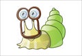 Cute snail in cool goggles Royalty Free Stock Photo