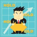 Cute Stock Market Investor Flat Cartoon