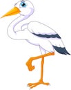 Cute stork cartoon Royalty Free Stock Photo