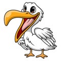 Cute stork cartoon on white background Royalty Free Stock Photo