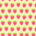 Cute strawberries seamless pattern