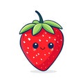Cute Strawberry Fruit Cartoon Vector Illustration