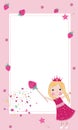 Cute strawberry fairy frame vector