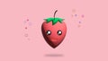 cute strawberry fruit with 3D view. Very suitable for health, make you more enthusiastic to stay healthy by eating fruit