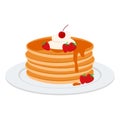 Cute Strawberry Pancake Animated Vector Image for Pancake Day