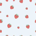 Cute strawberry seamless background