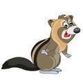 Cute striped chipmunk character, cartoon illustration, isolated object on white background, vector Royalty Free Stock Photo