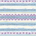 Cute striped seamless pattern. Blue, purple, beige and black elements on a white background. Vector illustration drawn by hand. E Royalty Free Stock Photo