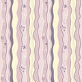 Cute stripes with stars drawn in pastel colors vector seamless pattern Royalty Free Stock Photo