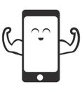 A cute strong smart phone icon