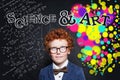 Cute student boy wearing school uniform. Portrait of smart young boy in primary school. Closeup face, child looking at camera Royalty Free Stock Photo