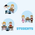 Cute students cartoons